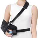 Abducted Shoulder Sling Immobilizer, Padded Rotator Cuff Support Brace with Removable Abduction Pillow and Exercise Ball for Right or Left Arm Pain Relief From Post-Surgery Recovery and Subluxation