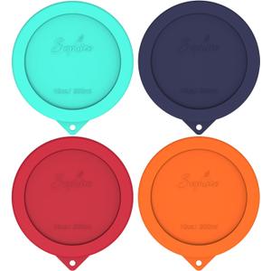 Sophico Silicone Replacement Lids for Pyrex and Anchor Hocking Glass Custard Cups 10oz, Round Silicone Cover for Food Storage (Container not Included)