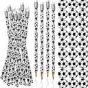 60PCs Soccer Pencils and Erasers for Kids - Wooden Pencils for Themed Birthday Party Favors, Students Stationery, Party Reward, School Office Supplies
