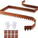 VEVOR Corten Steel Landscape Edging, 6-Pack 40 x 6 Inch Metal Edging for Landscaping with 8 Connecting Plates, Bendable Metal Garden Edge Border for Flower Bed, Yard Pathway, Rust