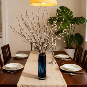 4Pcs 31.4Inch Artificial Pussy Willow Branches for Vases Faux Pussy Willow Stems for Home Wedding Centerpieces Arrangements Party Garden Decor