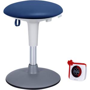 Wobble Stool for Kids Ages 712; Adjustable Height Wobble Stool; Classroom Seating with Soft, Easy-to-Clean NEW Fabric Cushion; Flexible Wiggle Chair for Focus & ADHD + Bonus Visual Timer (Ocean Blue)