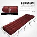 Patio Lounge Chair Cushion, Waterproof Zero Gravity Chair Cushions with Ties, 66x21x4 Inches Chaise Lounge Chair Cushion for Outdoor Indoor Furniture, Red (Only Cushion)
