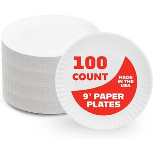 Hygloss Products 69109 Paper Plates (69109), 9", 100 Pcs