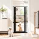 NiceTCU 56” Extra Tall Cat Gate for Doorway, 29.5-33.46" Wide Clear Gate