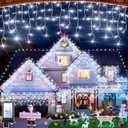 1620 LED 164ft Outdoor Christmas Lights, 12 Modes Dimmable Curtain String Lights with 360 Drops, Waterproof Twinkle Fairy Lights with Timer for Bedroom Window Holiday Wedding Xmas Decor, Cool White