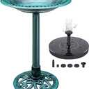KKY 28 Inch Bird Bath Outdoor Garden Resin Lightweight Retro Courtyard Art Green Color
