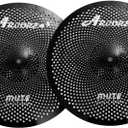 Arborea Low Volume Cymbal Pack Black 14"hi-hat+16"crash+18"crash+20"ride 5 Pieces Practice Mute Cymbal Set for Drums