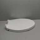 Elongated Toilet Seat 18.5'', Slow Close & Quiet Toilet Seat, Comfortable and Easy to Clean,White PP Oval-Shaped, 6 Anti-Slip Pads, Minimalism Style, 24 Month Support