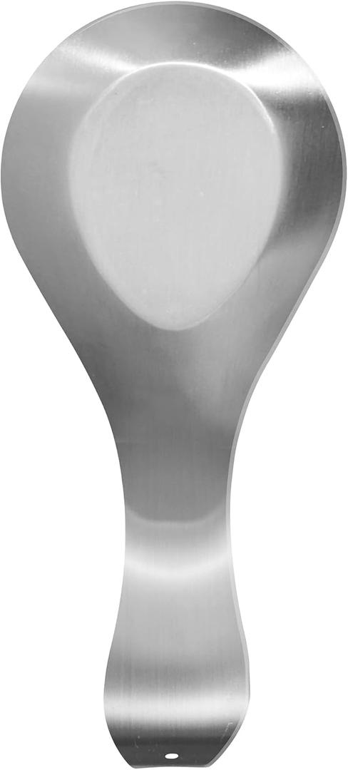 OGGI Stainless Steel Spoon Rest- Long Handle Holds Kitchen Utensils in Place, Great Spoon Rest for Counter, Stove Top, or Coffee Station; Kitchen Accessories, Utensil Rest, Stainless (8.25 inch by 4.5 inch)