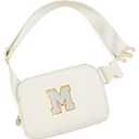 Uygafly Mothers Day Gifts for Mom, Mom Gifts from Daughter, Gifts for Mom, Gifts for Wife Sister Her, Birthday Gift for Mom, Mother in Law Gift, Mama Gifts Idea, Crossbody Bags, Initial White M, Cream Bag