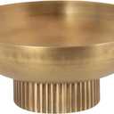 Kate and Laurel Rooks Ribbed Decorative Metal Bowl; 12 Inch Diameter; Brass; Modern Raised Fruit Bowl for Kitchen Counter or Use as a Key Bowl for an Entryway Table (Gold)