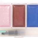 Craftelier - Set of 5 Vintage Metallic Coloured Watercolours + Brush with Water Tank | Ideal for Scrapbooking and Craft Projects | Palette Size 14 x 6,5 cm - Godet Size 4,5 x 2,5 cm