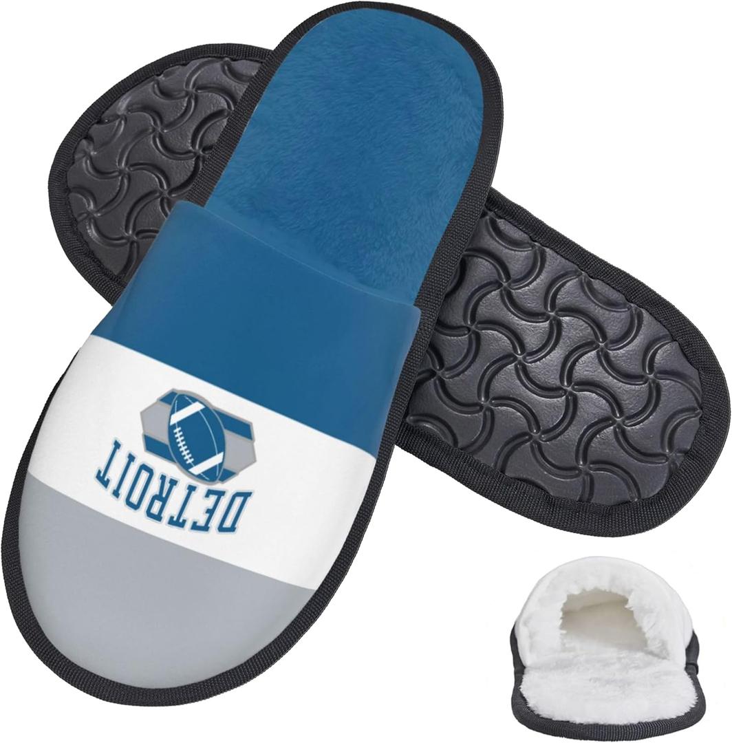 Slippers for Guests, 11.2 inch,Disposable & Reusable Non-Slip Hotel Slippers with Storage Bag, Soft Cotton Guest Slippers for Women & Men,Non-Slip for Home, Gym,Party (Blue, XL)