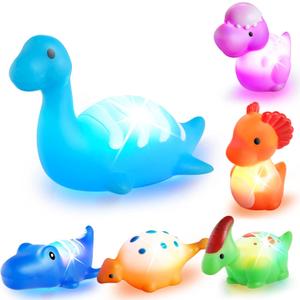 VIBOYLAR Bath Toys for Toddlers 13: 6 Packs LightUp Floating Dinosaur Baby Toddler Bath Toys Set for Boys Kids Birthday Easter Christmas  Water Bathtub Shower Pool Bath Toy for Children Preschool
