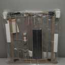 29"-40" Baby Gate for Stairs, Auto Close Stroller Friendly Dog Gate Indoor for Doorways, Pressure Mounted Baby Gate, Easy Walk Through Gate for Children & Pets, Brown (29-40"Wide, 28"Tall)