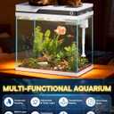Vehipa Fish Tank, Smart Fish Aquarium Kit 7 Gallon with Auto Feeder, Humidifier, 4-in-1 Silent Pump, Adjustable Lighting & Temperature Display for Desktop, Office, Room