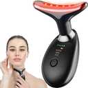 Red Light Therapy for Face, Face and Neck Massager, Wrinkle Remover with Red Light Therapy for Skin Care, Cleansing, Rejuvenating, and Smoothing (Black)