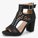 AOSPHIRAYLIAN Chunky Heeled Sandals for Womens Bohemian Cutout Open Toe Summer Block Heeled Party Sandals, 7.5