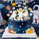 26Pcs Space Cake Topper Astronaut Cake Decorations Outer Space Planet Cake Toppers for Birthday Party Supplies Baby Shower