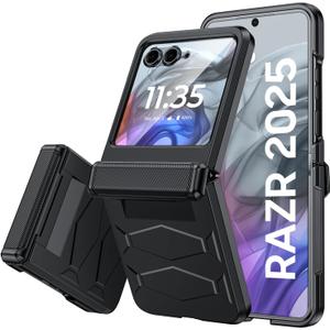 Vizvera for Motorola Razr 2025 Case with Hinge Cover,Built-in Screen Protector Shockproof All-Inclusive Smartphone Cover Wireless Charging for Motorola Razr 2025(Black) Vizvera for Motorola Razr 2025 Case with Hinge Cover,Built-in Screen Protector Shockproof All-Inclusive Smartphone Cover Wireless Charging for Motorola Razr 2025(Black)