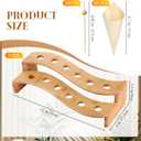 Queekay 100 Disposable Wood Cones for Food with 2 Pcs 12 Holes Charcuterie Cones Holder Stand Ice Cream Cone Display Stand 100 Fancy Toothpicks for Appetizers Catered Events Wedding Buffets Parties
