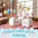 3 x Honoson 24 Pcs Bunny Gift Boxes Easter Treat Boxes Bunny Paper Goodies Bag Cute Candy Gift Box Rabbit Shape Bakery Cookie Containers for Easter Birthday Wedding Party Favors(White)