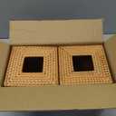 2 Pack Rattan Tissue Box Cover Square, Hand Woven Wicker Tissue Holder, 5.5 x 5.5 X 5.7 inch, Natural