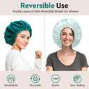 2 x Double Layer Silk Bonnet for Sleeping for Women and Men Large Satin Hair Cap for Curly and Natural Hair Blue Zircon