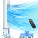 Windowless Portable Air Conditioner Ac Units with Remote, Evaporative humidifier Air Tower Cooling Fan, Small Indoor Outdoor Oscillating Swamp Cooler 7H Timer,Large White