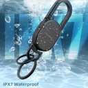 Keychain, Key Finder Built-in Anti-Loss Tracker, Heavy Duty Key Holder, Premium Stainless Steel Keychain Carabiner Car Key Chains with GPS Global Locator Tracking Waterproof (Black)