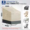 2 x Extra Heavy Duty Patio Chair Covers Waterproof - 2 Pack Patio Furniture Seat Covers for Outdoor Swivel/ Rocking Chair/ Stackable Dining Chairs, with Air Vents, 28" W x 33" D x 38.5" H