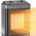 Space Heater for Indoor Use, 1500W PTC Ceramic Heater with Thermostat, Small Space Heater 2S Rapid Heating, 3 Modes, Electric Portable Heater with Safety Protection for Bedroom, Quiet Office
