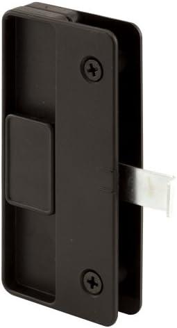Prime-Line A 177 Sliding Screen Door Latch and Pull, 3 in. Hole Center, Black Plastic with Steel Latch, Mortise Install (2 Pack)
