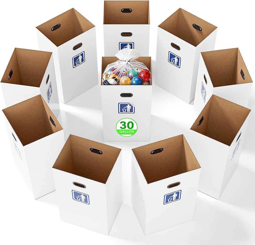 10 Pack Disposable Trash Cans, 30 Gallon Collapsible Pop Up Trash Can
