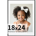 ZLG Black 18"x24" Frame Poster Frame, Premium 18"x24" Metal Frame, 18"x24" Picture Frame, Tempered Glass, Wall Hook Included, Set of 1