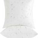 Oubonun 18 x 18 Outdoor Pillow Inserts (Pack of 2) - Square Waterproof Throw Pillow - Decorative Throw Pillows Insert for Couch Sofa Bed Patio Furniture - White Pillow