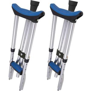 Carex Folding Aluminum Under Arm Crutches for Adults 4'11" to 6'1", 2 Lightweight Crutches Included, Universal for Walking, Walking Aid for Kids, Adults & Seniors, Includes Padded Underarm Cushions