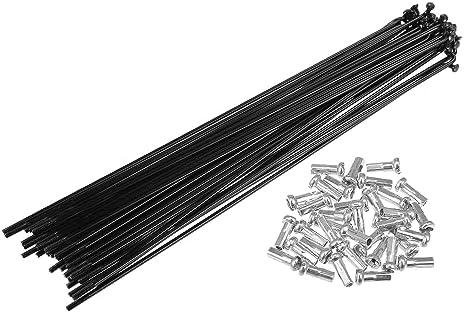 X AUTOHAUX 34pcs 14G J Bend Bicycle Steel Spokes Cycle Spokes with Brass Nipples for Mountain Bike MTB