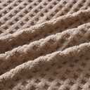 Soft Cozy Fuzzy Fleece Throw Blanket, Waffle Light Taupe, 50x60 Inches  Lightweight, Fluffy, and Warm 3D Jacquard All-Season Blanket for Couch, Bed, Sofa, Home Decor, Camping, and Travel
