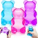 3 Pcs Easter Cute Gummy Bear Stress Relief Stress Ball, Slow Rising Squishy Squeeze Anxiety Relief & Focus Toy, Sensory Fidget Toys for Adults, Teens, Autistic ,ADHD, Classroom Prize，Party Favors