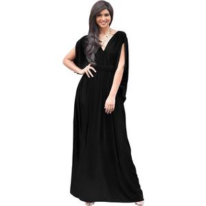 KOH KOH Womens Long V-Neck Summer Sexy Gown Grecian Flowy Sleeveless Maxi Dress, 18