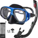 Nearsighted Snorkel Gear, Nearsighted Dry Snorkel Mask Set for Adult Youth, Nearsighted Anti Fog Diving Mask with Detachable Camera Mount & Adjustable Strap for Scuba Diving, Snorkeling, Freediving (-1.5)