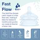 3 x Dr. Talbot's Anti-Colic Bottle Replacement Nipples - Feeding Supplies for Newborn - (2-Pack) Fast Flow Soft Flex Nipples - 6+ Months