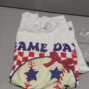 Baseball Shirt Women Oversized Game Day Fan T-Shirt Baseball Season Short Sleeve Tops (White, M)