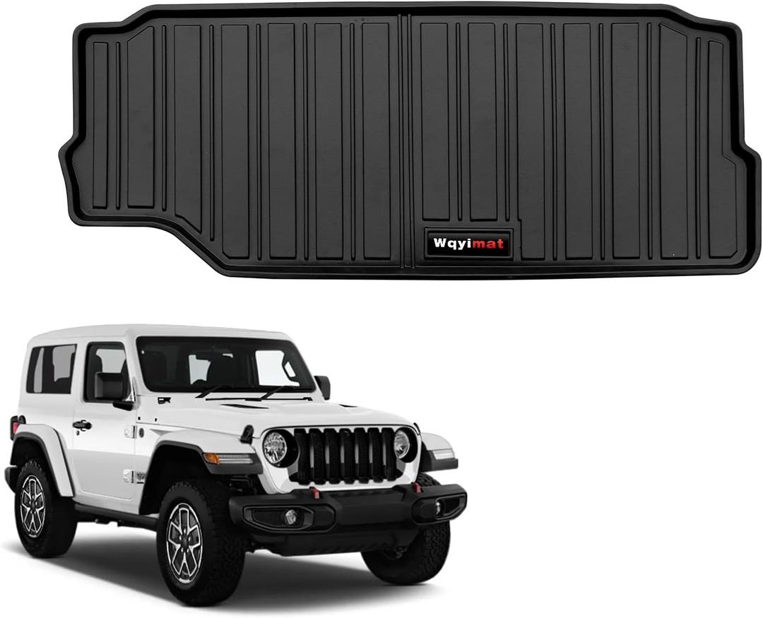 Custom Trunk Mat for 2018-2025 2026 Jeep Wrangler JL 2 Door Cargo Liner Accessories All Weather TPE Rubber Protection Mat (for 2018-2026 Jeep Wrangler JL 2 Door Cargo Mat)