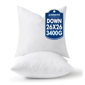 26x26 Pillow Inserts,Down Alternative Pack of 2 Euro Decorative Throw Pillows for Sofa Couch Bed, Ultra Soft Fluffy Bed Sleeping Form