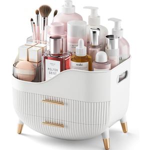 Pajiriona Makeup Organizer with Drawers,Skincare Organizer for Vanity,Storage Box with Handle,Large Cosmetic Display Case for Dresser, Bathroom Countertop