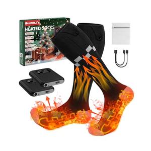 Heated Socks 7500mAh*2 Rechargeable Battery, Upgraded Electric Heated Socks with 4 Adjustable Heating Levels Up to 14 Hours for Winter Skiing Hunting Camping Hiking Fishing Cycling Outdoor Work