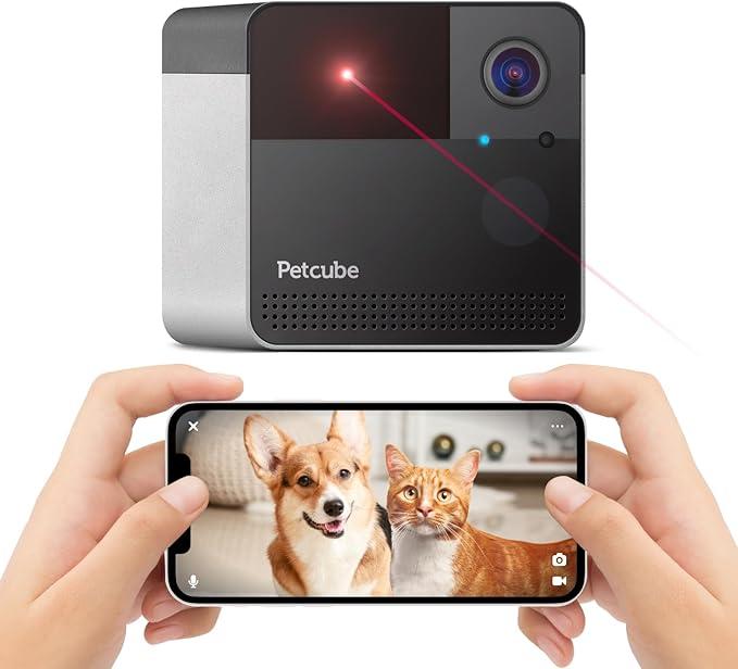 Petcube Play 2 WiFi Pet Camera with Laser Toy for Cats & Dogs, 1080P HD Video, 160° FullRoom View, 2Way Audio, Sound/Motion Alerts, Night Vision, Pet Monitoring App